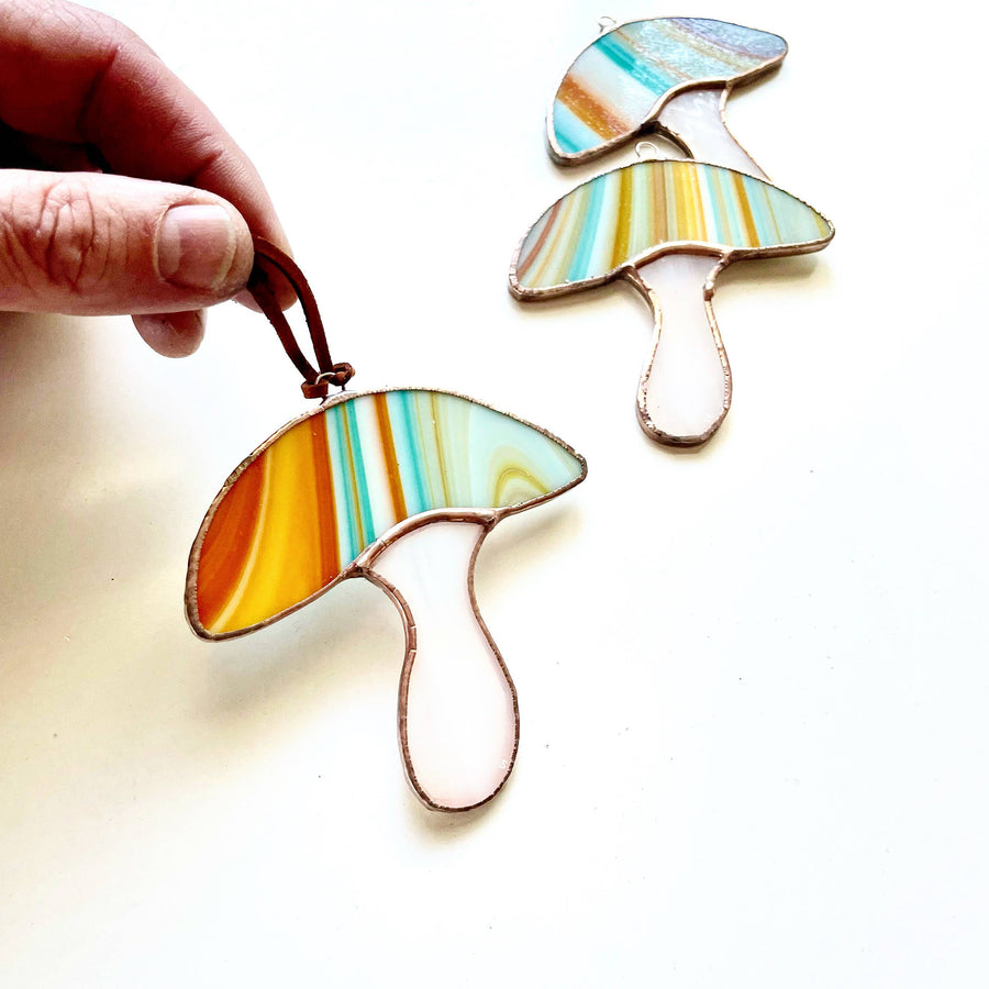 Stained Glass Magic Mushroom Ornament (Southwest)