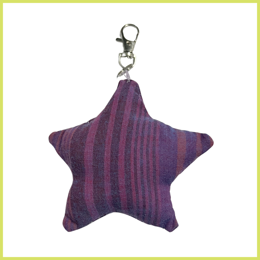 Purple Stripes Star Bag Charm