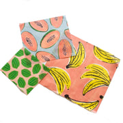 Fruit print Beeswax wrap set 3 pack