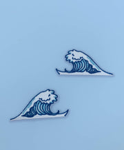 Wave duo iron-on patch