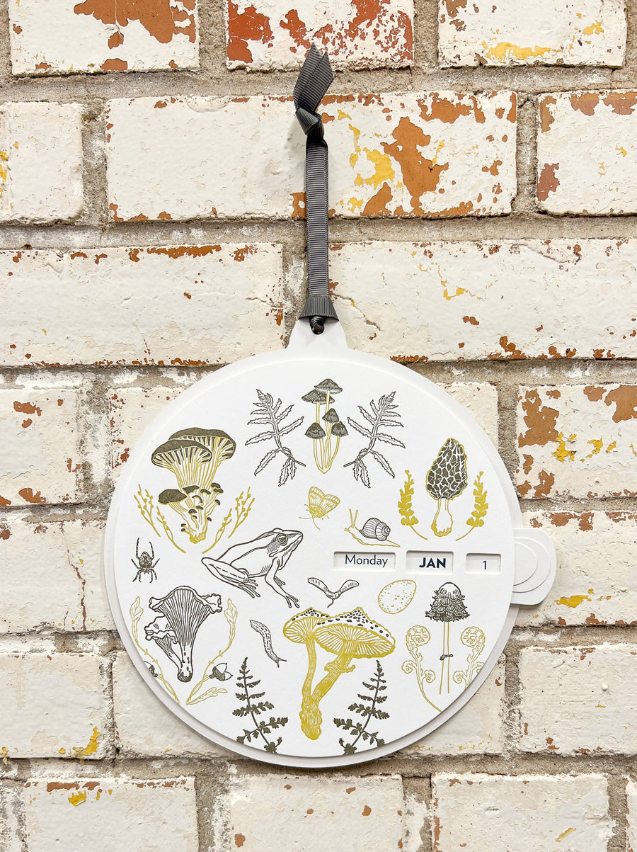 Forest floor letterpress perpetual calendar