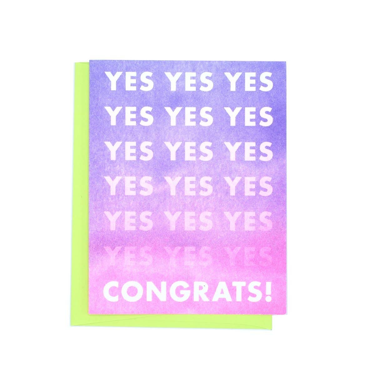 YES YES YES ... Congrats! - Risograph Greeting Card