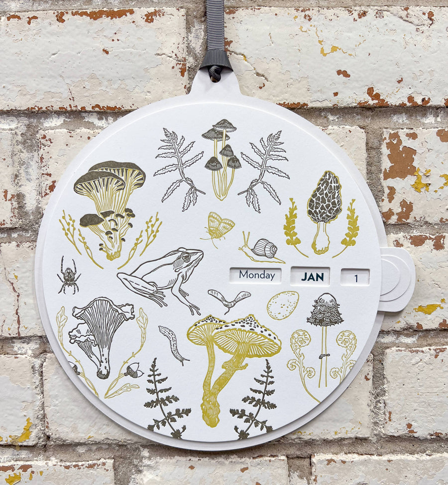 Forest floor letterpress perpetual calendar