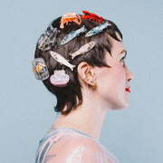 Blue Sardine Alligator Hair Clip Set