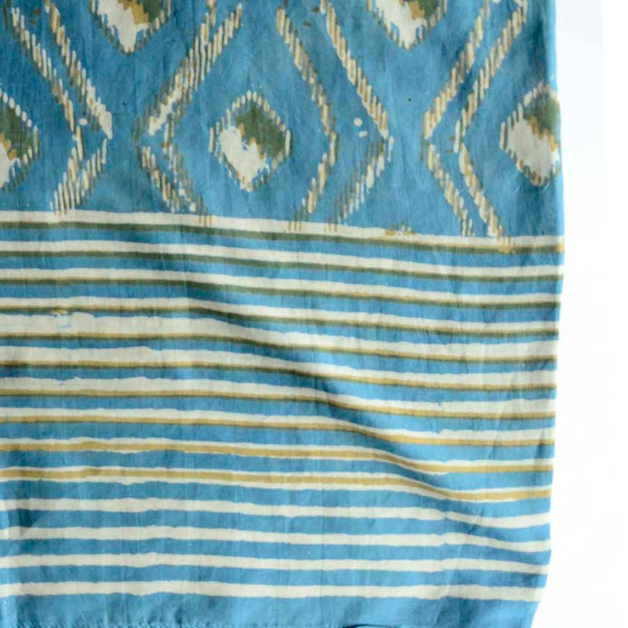 Bohemian Kimono Robe Dress Coverup in Blue Gold Tones | Bali