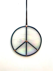 Stained Glass Peace Full White Iridescent 6"