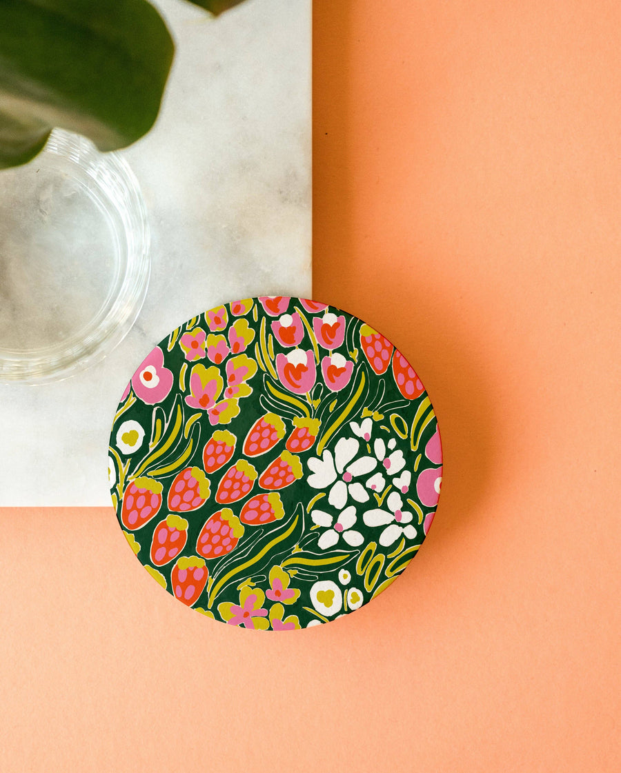 Strawberry Flower Coaster - Set of Four