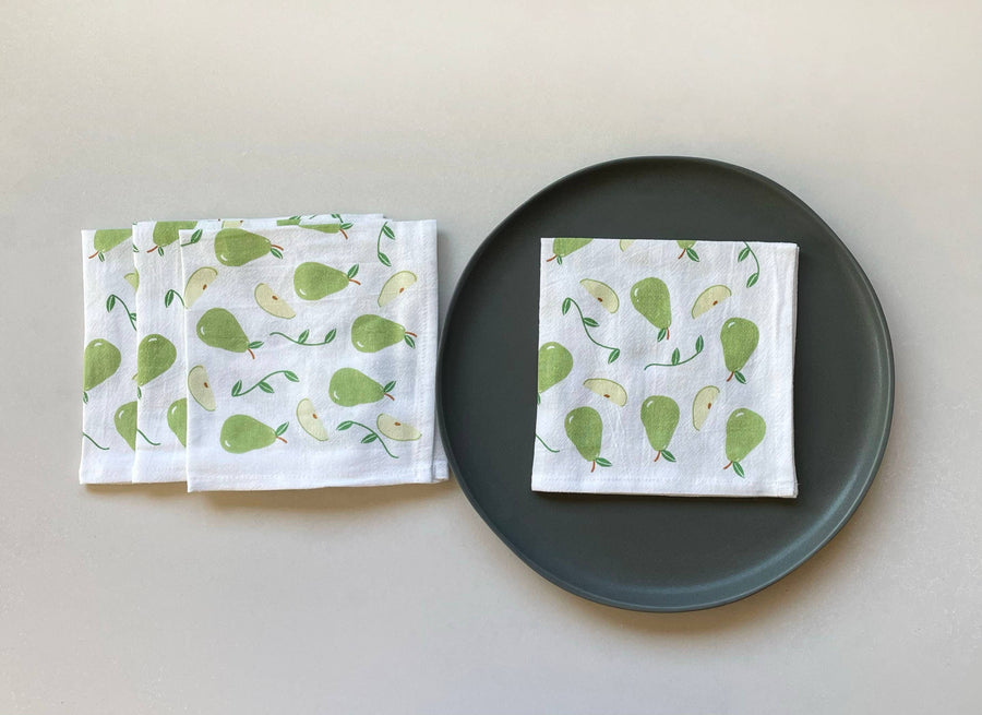 Cotton cloth napkins SET OF 4 -Pears
