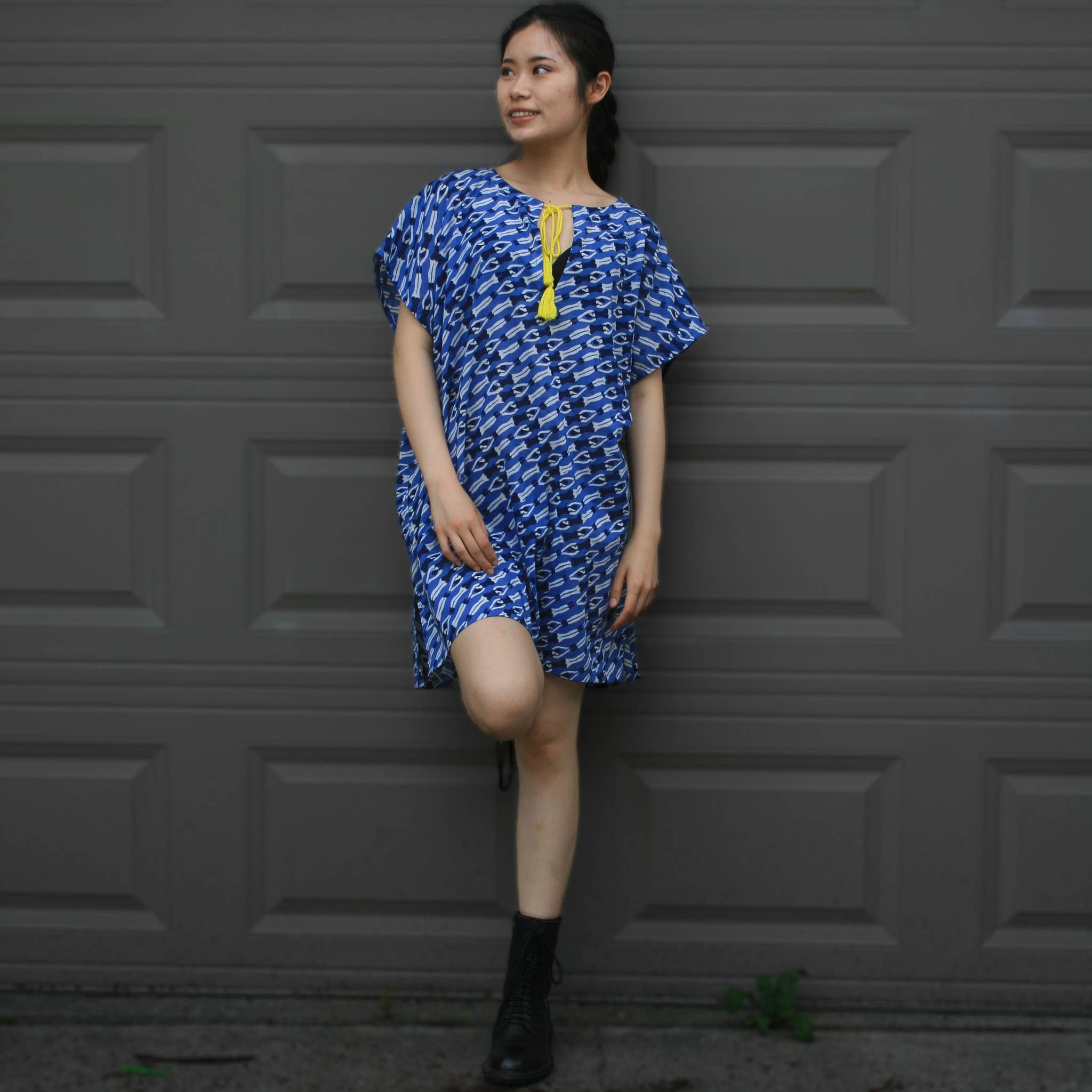 Daphne Kaftan and Tunic Top in Cobalt Swimmers