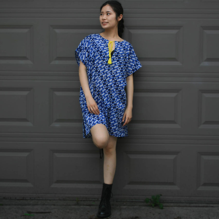 Daphne Kaftan and Tunic Top in Cobalt Swimmers
