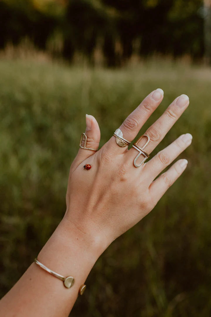 Dot Dot Dash Ring - Silver