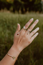 Dot Dot Dash Ring - Brass