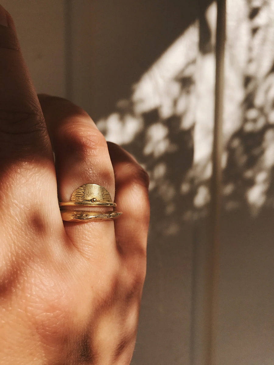 Dot Dot Dash Ring - Brass