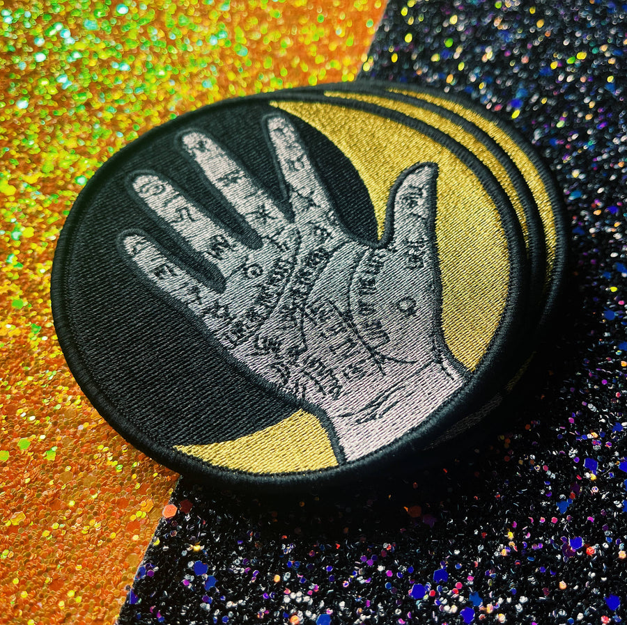 Witchy Moon and Palmistry Iron On Patch