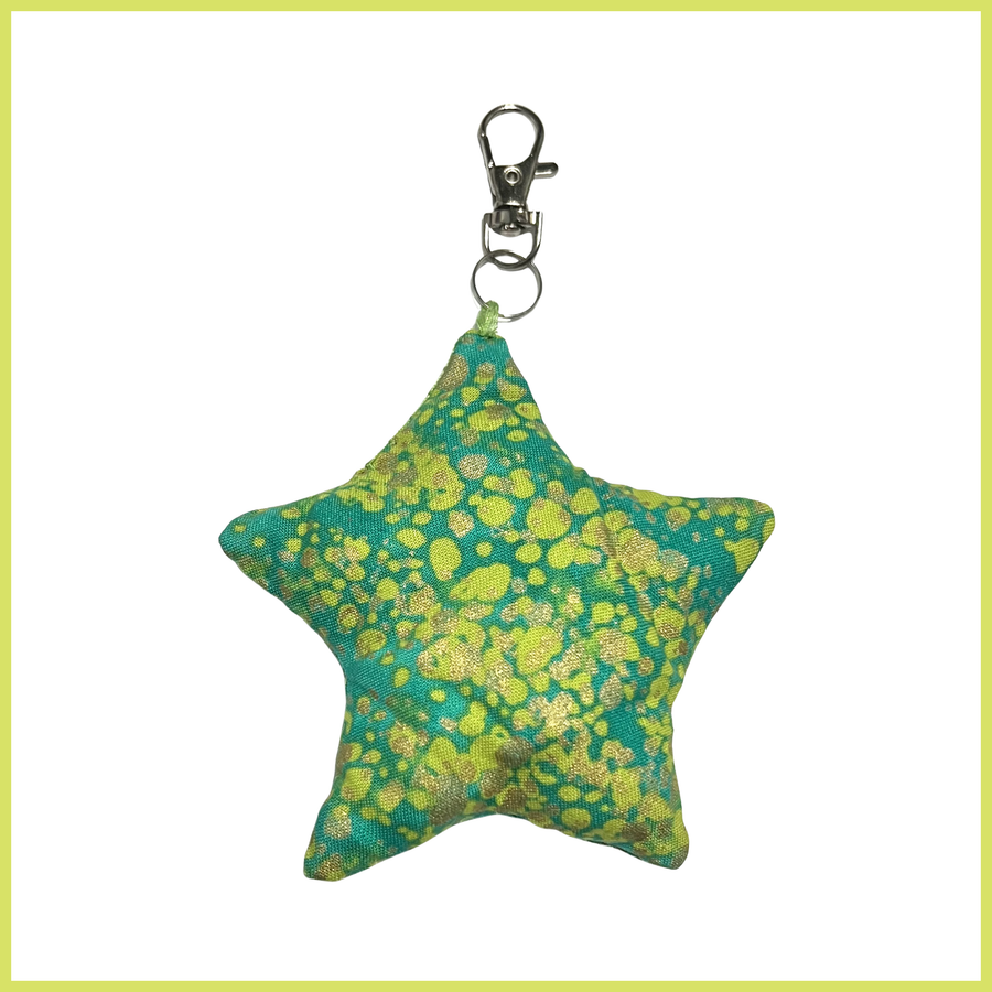 Green-Gold Batik Bag Charm