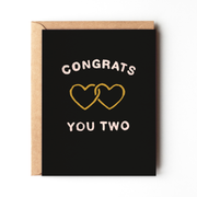 Congrats You Two - Simple Minimalist Engagement Card