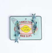 Blue Sardine Alligator Hair Clip Set
