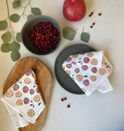 Cotton cloth napkins SET OF 4 -Pomegranate and Orange