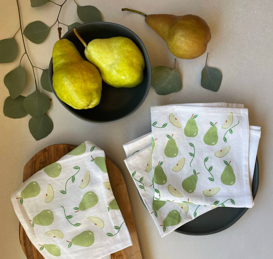 Cotton cloth napkins SET OF 4 -Pears