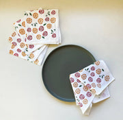 Cotton cloth napkins SET OF 4 -Pomegranate and Orange