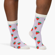 Lavender Strawberry Crew Socks