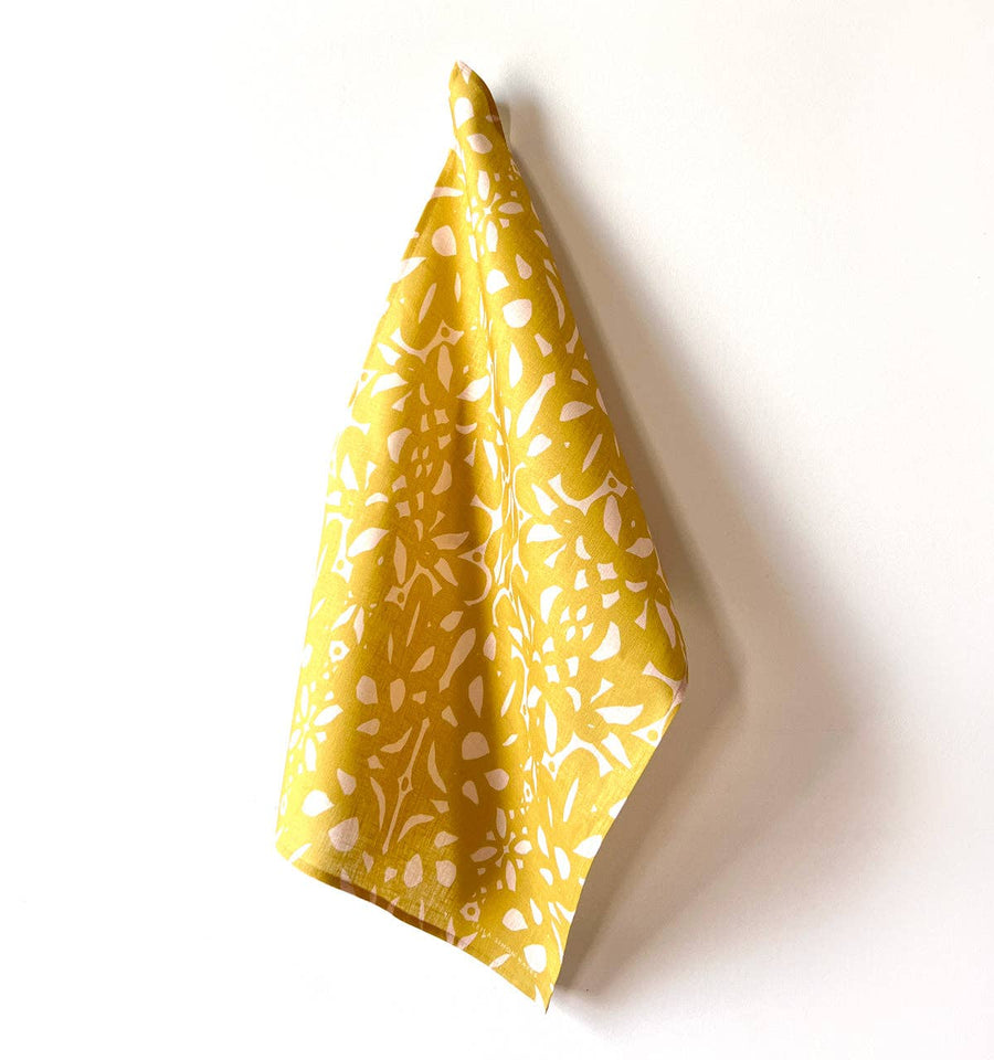 Trellis Tea Towel, yellow