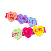 Eco-friendly Candy Hearts Valentine's Day Alligator Hair Clip Set