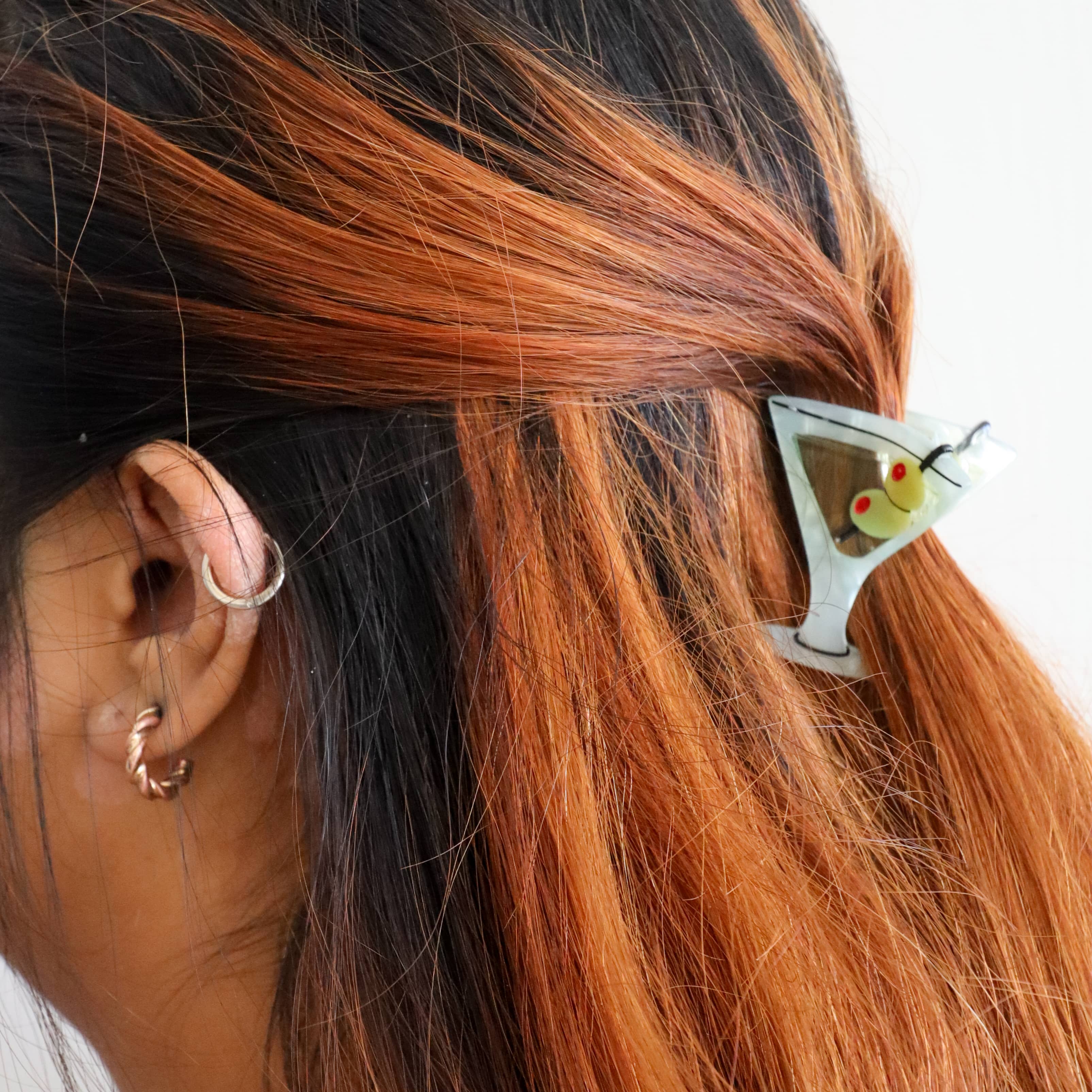 Mini Martini Hair Claw Clip