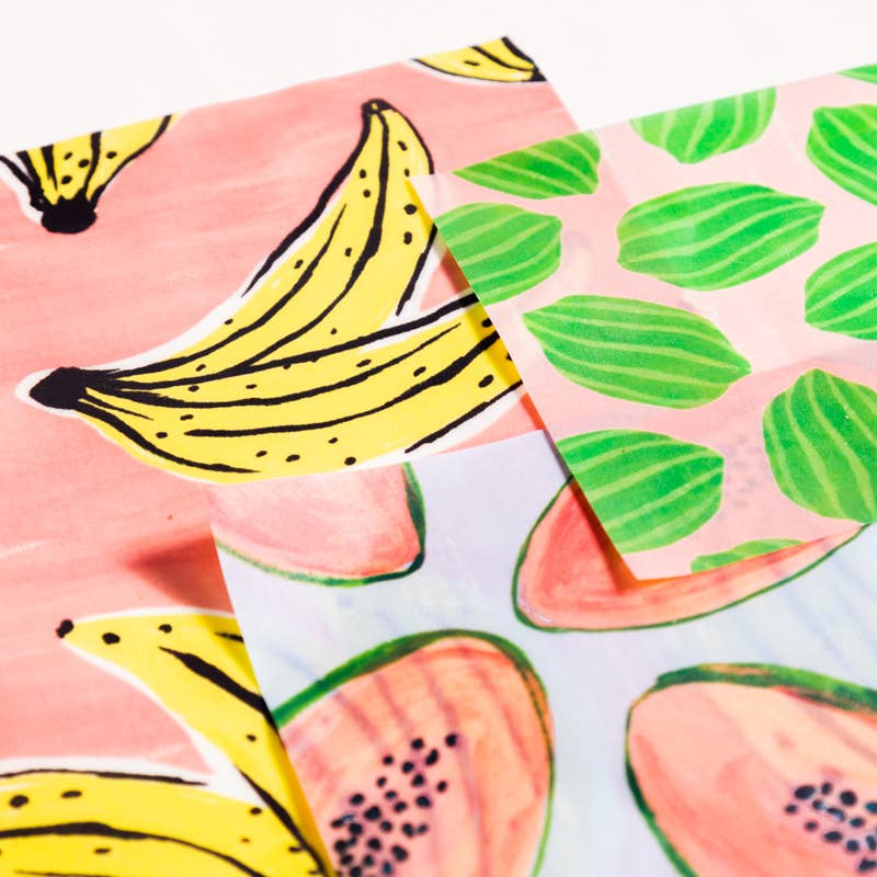 Fruit print Beeswax wrap set 3 pack