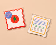 Crudite Letterpress Vellum Coasters - Tomato (Set of 4) - Food, Vegetable, Fruit, Summer, Garden, Tomato Girl - Dinner Party, Housewarming Gift, Christmas Gift, Stocking Stuffer