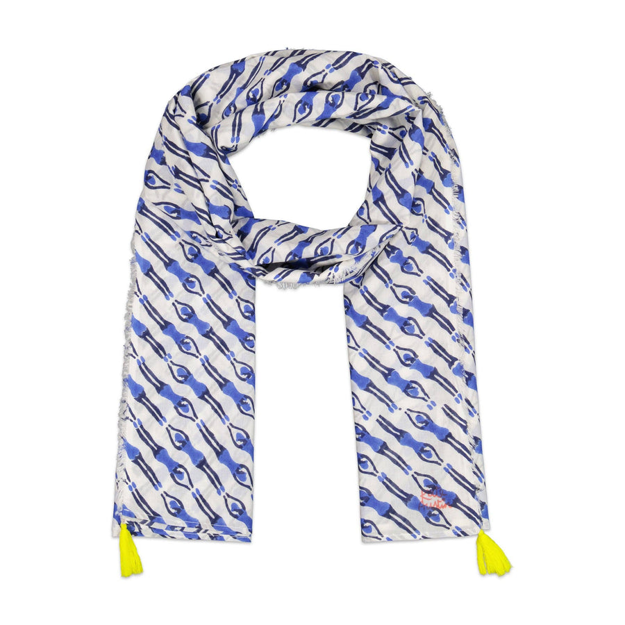 Anni Sarong with Tassels in Swimmers Print