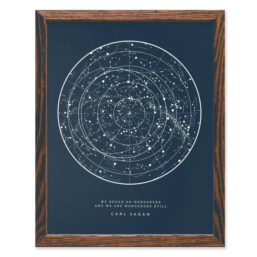 Wanderer Star Chart - Multiple Sizes, Navy or Black