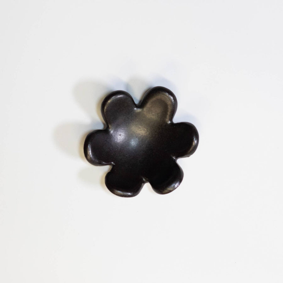 Handmade Small Flower Trinket Dishes | Black