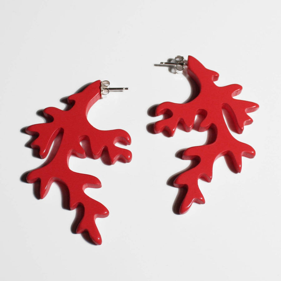 Coral Hoop Earrings by WOLL