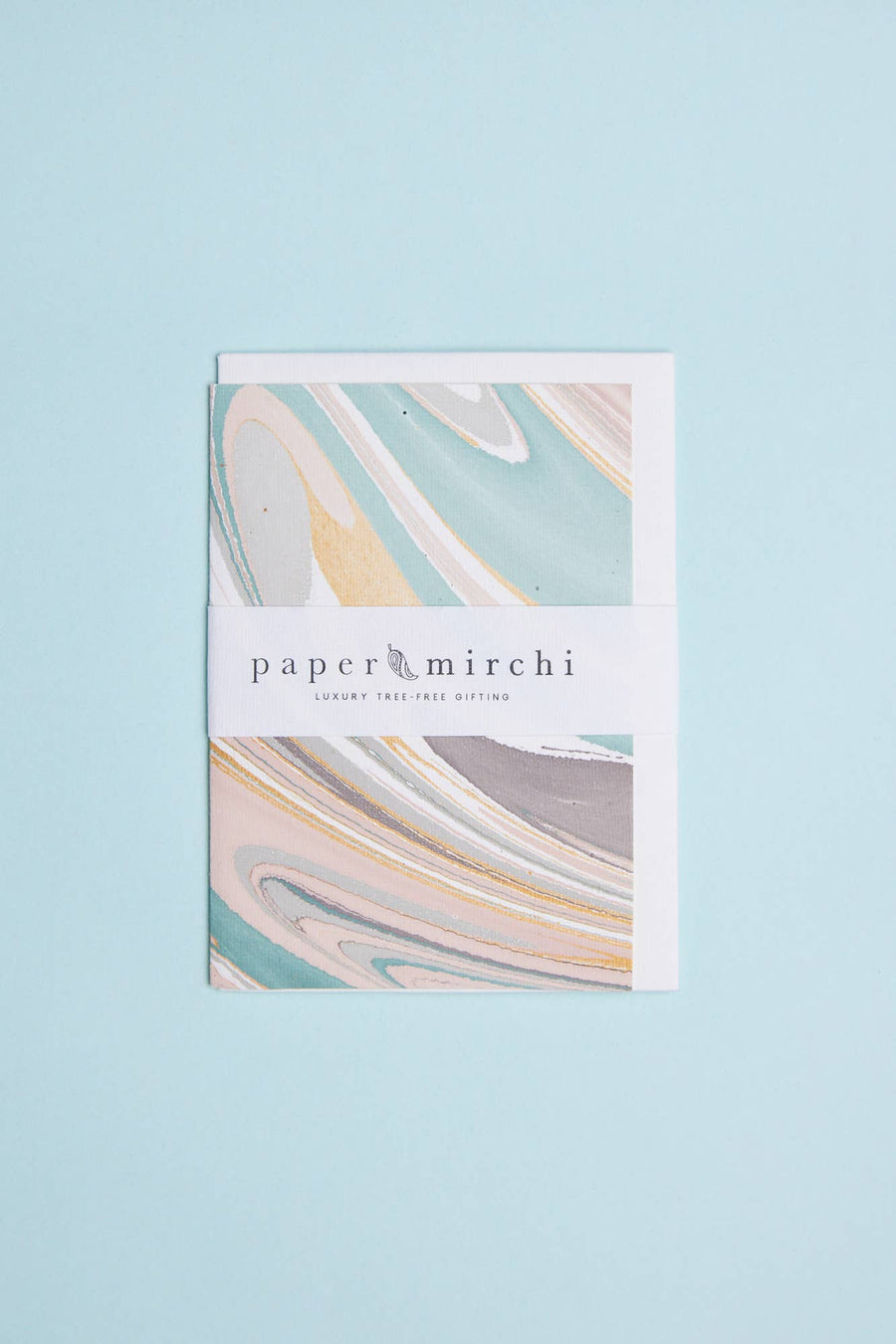 Hand Marbled Greeting Card - Waves Rose Quartz