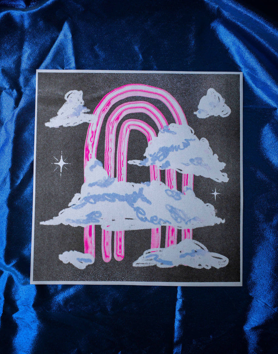 Chrome Rainbow 11x11" riso print