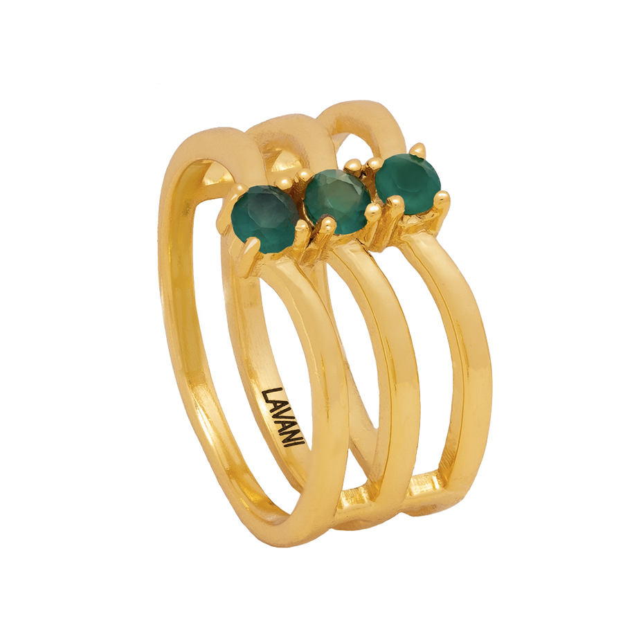 Rivoli Fuchsia and Green Ring