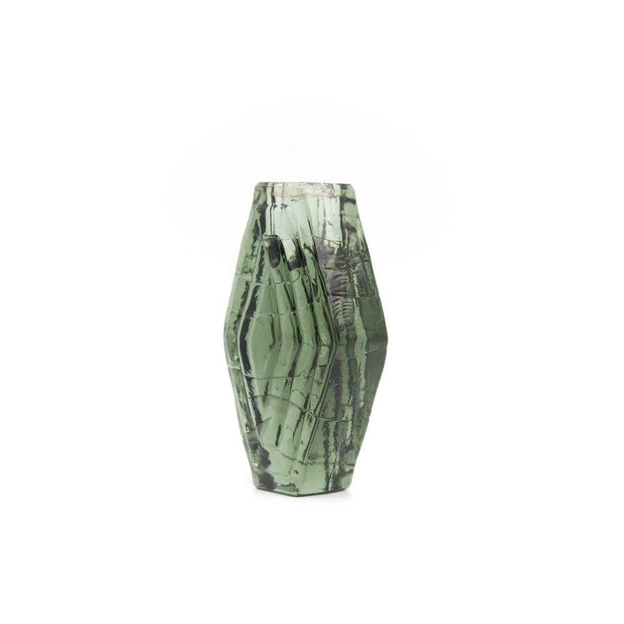 Candle Holder, Infinite Hexagon, smokey green