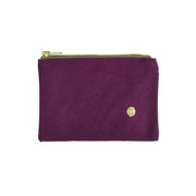 100% organic cotton pouch - purple - gold zipper - ecofriendly