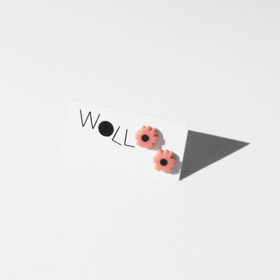 Mini Poppy Studs: Pink/Black Center