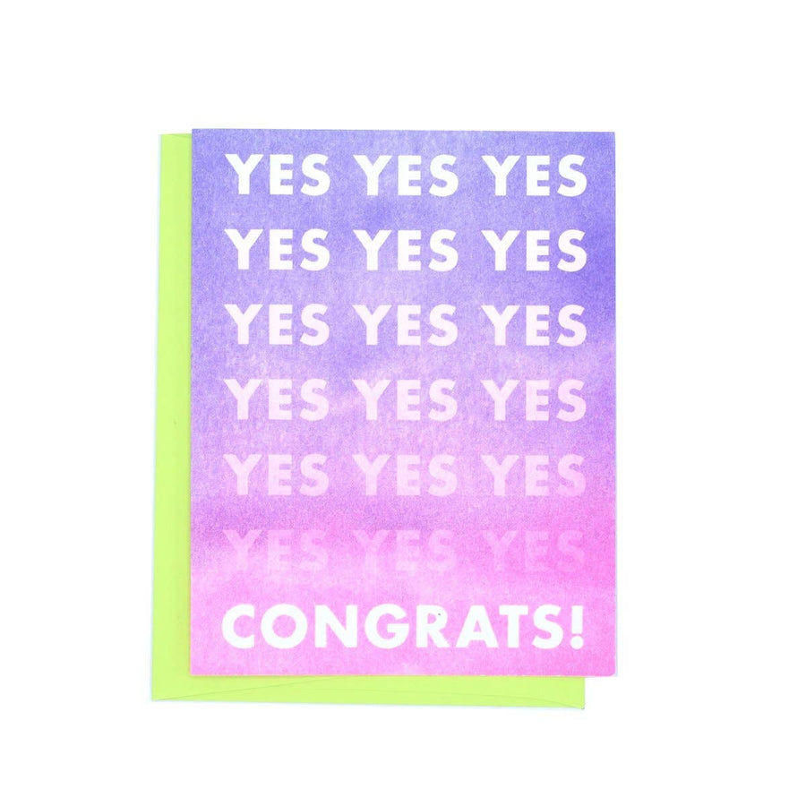 YES YES YES ... Congrats! - Risograph Greeting Card